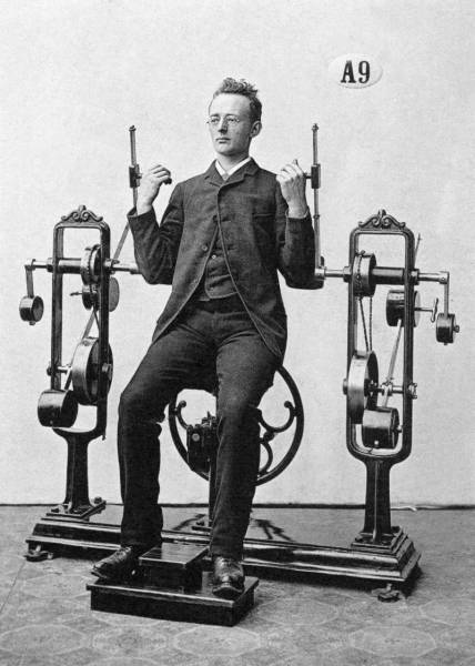 Antique mechanotherapy machine by Dr. Gustav Zander